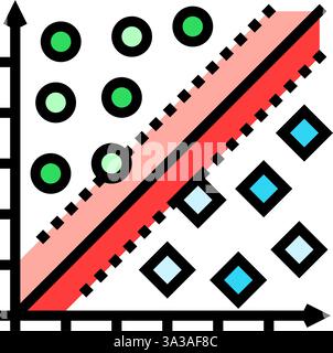 support machine svm algorithm line icon vector illustration Stock ...