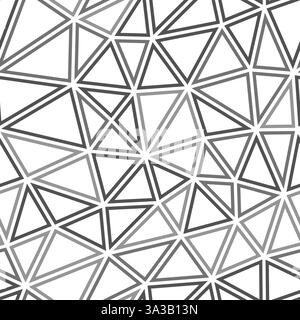 Vector science background. Medium triangles size. Monotone style. Geometric shapes outlined. Repeatable composition. Graphite Slate Gray. Stock Vector