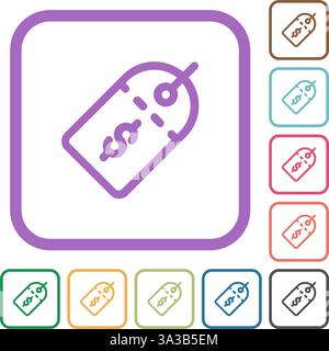 Price tag icon vector illustration, minimalistic line icon style. Editable stroke outline graphic symbol, suitable for e-commerce, shopping, discount Stock Vector