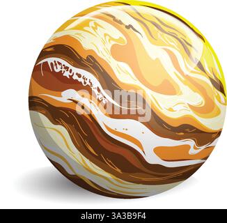Colorful swirling patterns on a spherical object Stock Vector