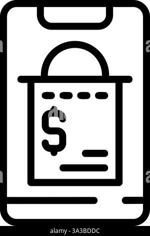 Digital Receipt Pictogram Icon Set Mobile Electronic Invoice Signs ...