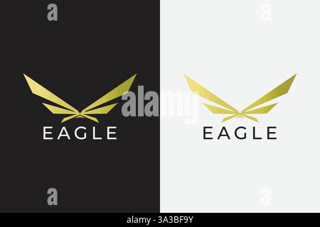Luxury Abstract Fly Wing Shape Eagle Logo Brand Identity Stock Vector
