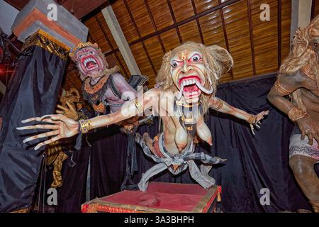 Ogoh-ogoh statue depicting Rangda, the demon queen in Balinese mythology. Ogoh-ogoh Museum in Mengwi, Bali, Indonesia. Stock Photo