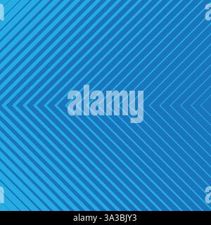 Blue striped geometrical diagonal parallel lines pattern on blue background Stock Vector