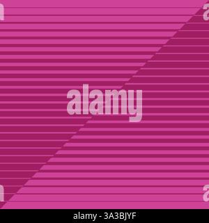 Pink striped geometrical diagonal parallel lines pattern on dark pink maroon background Stock Vector