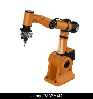 3d rendering welding robotic arm isolated on white Stock Photo