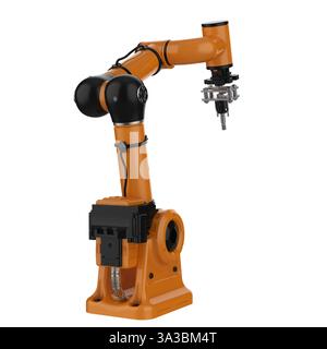 3d rendering welding robotic arm isolated on white Stock Photo