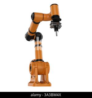 3d rendering welding robotic arm isolated on white Stock Photo