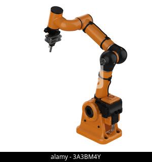 3d rendering welding robotic arm isolated on white Stock Photo