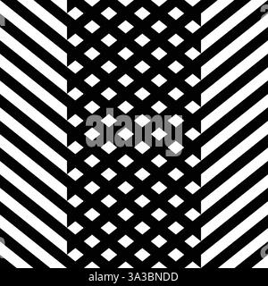 Geometrical black white zigzag lines seamless background Stock Vector