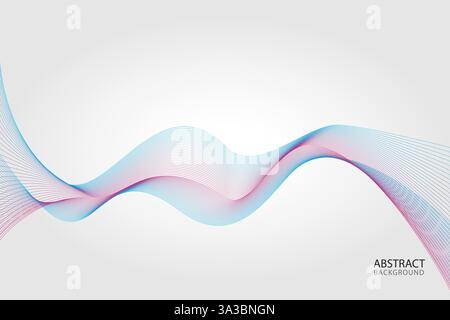 Abstract waves background - blue - pink waves Stock Vector