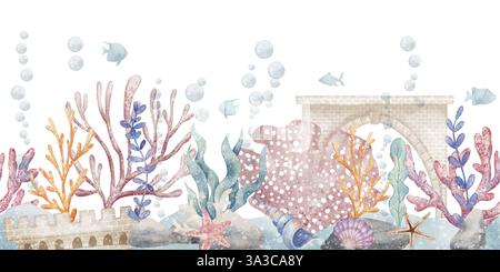 underwater scene drawing for kids with colour
