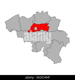 Symbol Map of the Province Flemish Brabant (Belgium). Abstract map ...