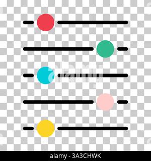 Volume mixer control icon, filter sound symbol button, switch sign vector illustration . Stock Vector