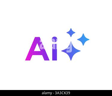 Purple gradient AI logo with star design, modern typography, and ...