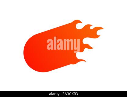 Bright red fire element with bold flames on simple clean white background Stock Vector