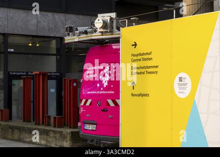 Deutsche Telekom AG T-Car with various cameras and measuring equipment. Video vehicle with cameras, sensors for documentation, measurement and analysi Stock Photo