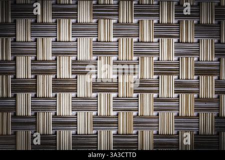 Texture old dusted wicker mat close up Stock Photo