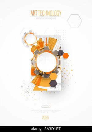 Modern technology design for posters. Page layout. Futuristic ART background. Scientific cover template for presentations. Stock Vector