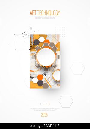 Modern technology design for posters. Page layout. Futuristic ART background. Scientific cover template for presentations. Stock Vector