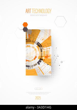 Modern technology design for posters. Page layout. Futuristic ART background. Scientific cover template for presentations. Stock Vector