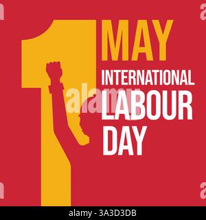 happy labour day creative illustration in flat style design Stock Vector
