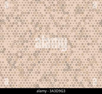 Abstract vector background. Multicolored geometric elements of varied size. Hexagon stacked mosaic cells. Regular hexagon shapes. Tileable pattern. Stock Vector