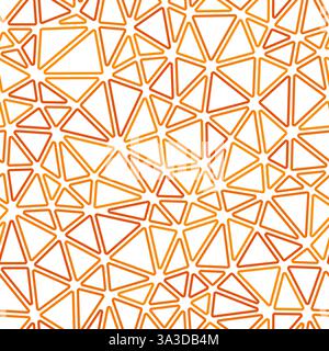 Abstract background with mosaic triangle shapes. Compact triangles size. Monotone style. Rounded triangles outlined. Repeatable pattern. Amber Glow. Stock Vector