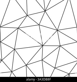 Triangulation geometric shapes background. Large triangles size. Thin lines weight. Repeatable pattern. Seamless tileable vector illustration. Stock Vector