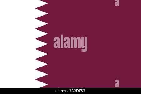 National flag of Qatar country vector banner illustration Stock Vector