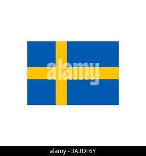 National flag of Sweden. Swish country flag vector illustration isolated on white Stock Vector