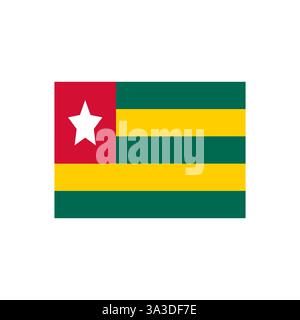 National flag of Togo country with star sign. Vector illustration isolated Stock Vector