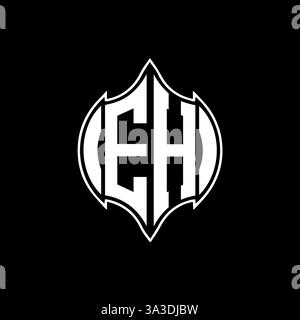 EH Unique modern flat abstract geometric initials vector letter logo design. EH monogram logo. Stock Vector