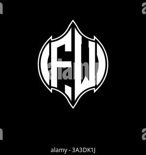 FW Unique modern flat abstract geometric initials vector letter logo design. FW monogram logo. Stock Vector