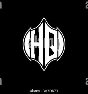HQ Unique modern flat abstract geometric initials vector letter logo design. HQ monogram logo. Stock Vector