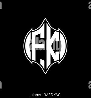 FK Unique modern flat abstract geometric initials vector letter logo design. FK monogram logo. Stock Vector