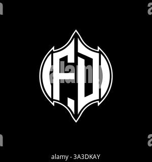 FD Unique modern flat abstract geometric initials vector letter logo design. FD monogram logo. Stock Vector