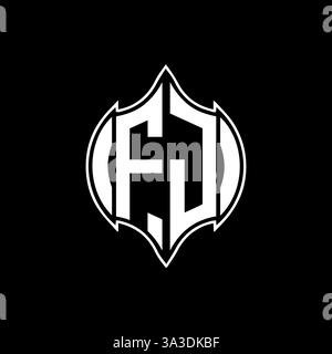 FJ Unique modern flat abstract geometric initials vector letter logo design. FJ monogram logo. Stock Vector