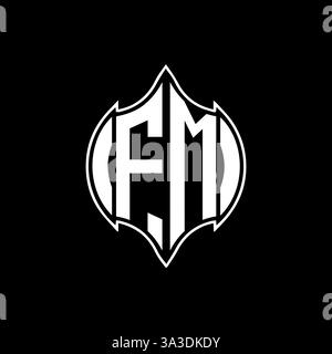 FM Unique modern flat abstract geometric initials vector letter logo design. FM monogram logo. Stock Vector