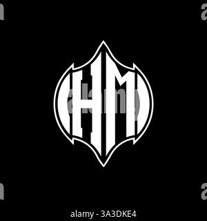 HM Unique modern flat abstract geometric initials vector letter logo design. HM monogram logo. Stock Vector