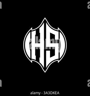 HS Unique modern flat abstract geometric initials vector letter logo design. HS monogram logo. Stock Vector