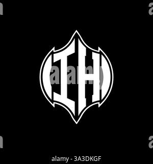 IH Unique modern flat abstract geometric initials vector letter logo design. IH monogram logo. Stock Vector
