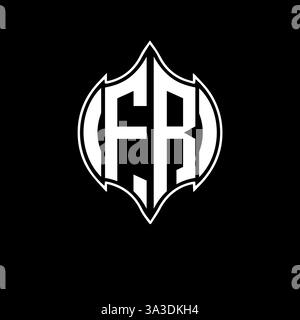 FR Unique modern flat abstract geometric initials vector letter logo design. FR monogram logo. Stock Vector