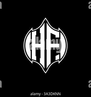 HF Unique modern flat abstract geometric initials vector letter logo design. HF monogram logo. Stock Vector