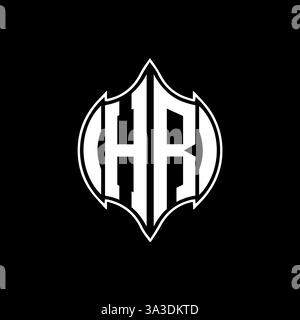 HR Unique modern flat abstract geometric initials vector letter logo design. HR monogram logo. Stock Vector