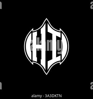 HI Unique modern flat abstract geometric initials vector letter logo design. HI monogram logo. Stock Vector