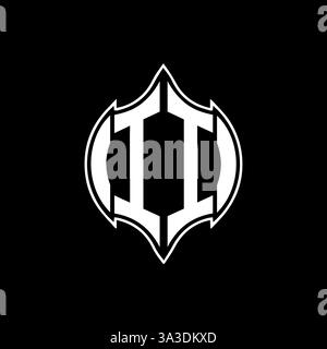 II Unique modern flat abstract geometric initials vector letter logo design. II monogram logo. Stock Vector