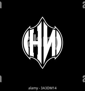 HN Unique modern flat abstract geometric initials vector letter logo design. HN monogram logo. Stock Vector