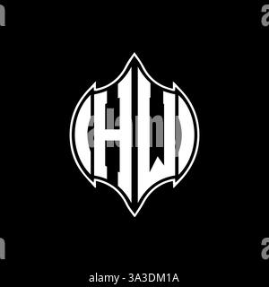 HW Unique modern flat abstract geometric initials vector letter logo design. HW monogram logo. Stock Vector