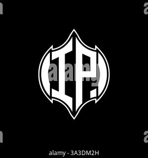 IP Unique modern flat abstract geometric initials vector letter logo design. IP monogram logo. Stock Vector